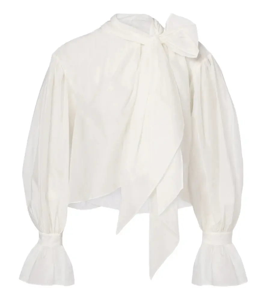 Tie-detail cotton and silk organdy blouse Tie-detail cotton and silk organdy blouse