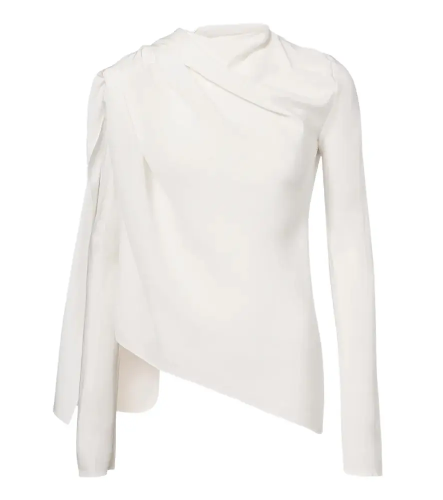 Maevi draped caped silk top Maevi draped caped silk top