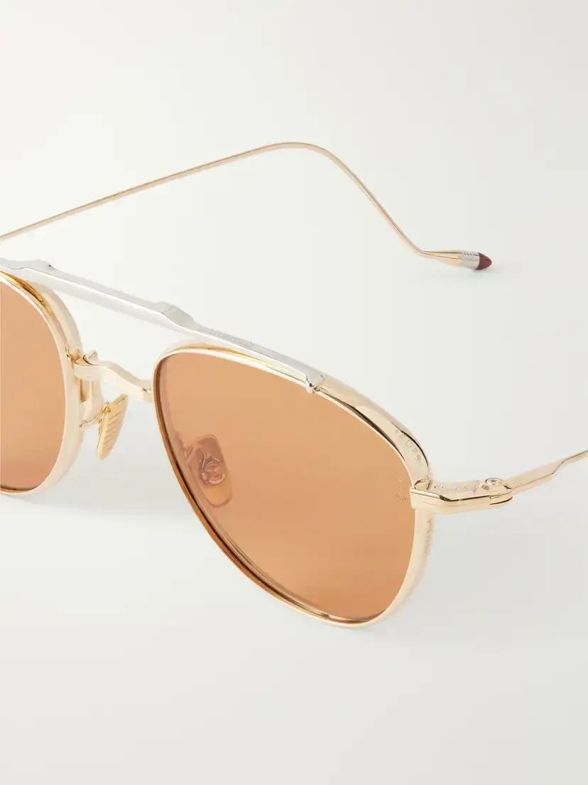 Jacques Marie Mage Flynn Aviator-style Gold-tone Titanium Sunglasses | Thumbnail 4 Jacques Marie Mage Flynn Aviator-style Gold-tone Titanium Sunglasses | Thumbnail 4