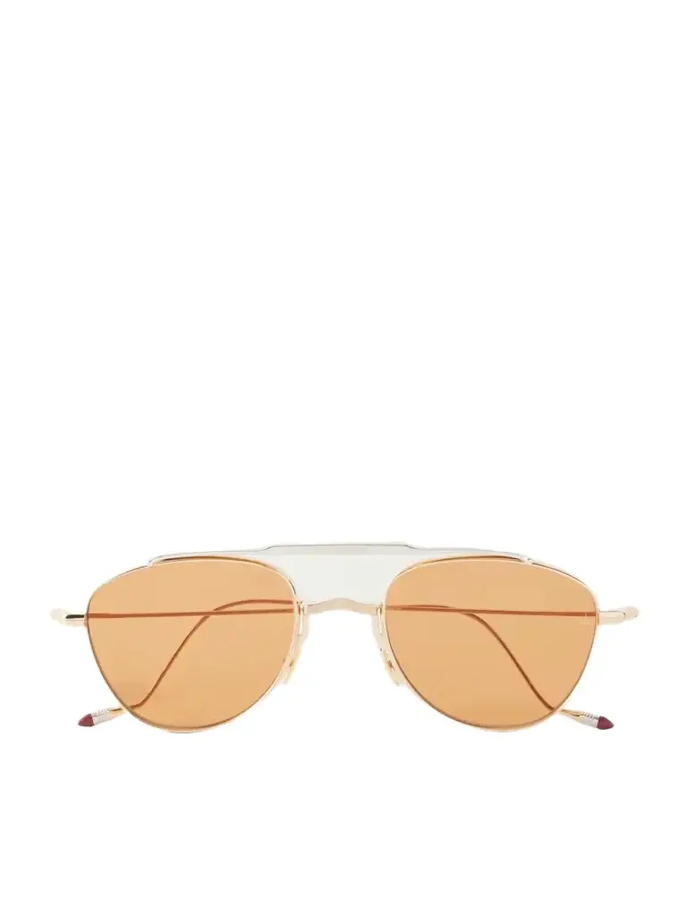 Jacques Marie Mage Flynn Aviator-style Gold-tone Titanium Sunglasses