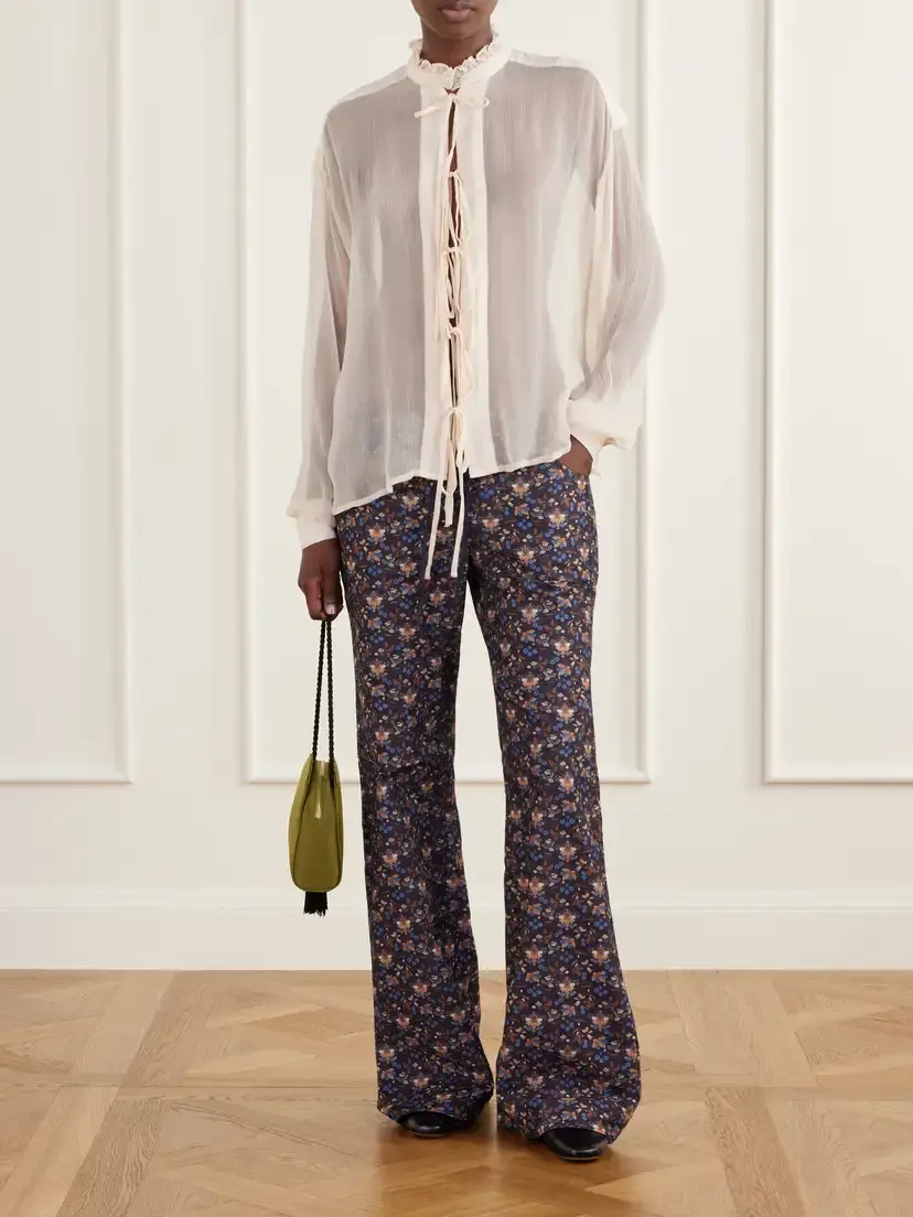 ALIX OF BOHEMIA Cooper Indigo Kilim Floral-print Cotton-corduroy Flared Pants | Thumbnail 2 ALIX OF BOHEMIA Cooper Indigo Kilim Floral-print Cotton-corduroy Flared Pants | Thumbnail 2