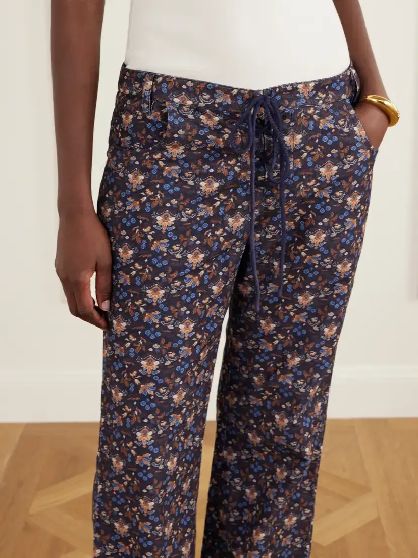 ALIX OF BOHEMIA Cooper Indigo Kilim Floral-print Cotton-corduroy Flared Pants | Thumbnail 5 ALIX OF BOHEMIA Cooper Indigo Kilim Floral-print Cotton-corduroy Flared Pants | Thumbnail 5