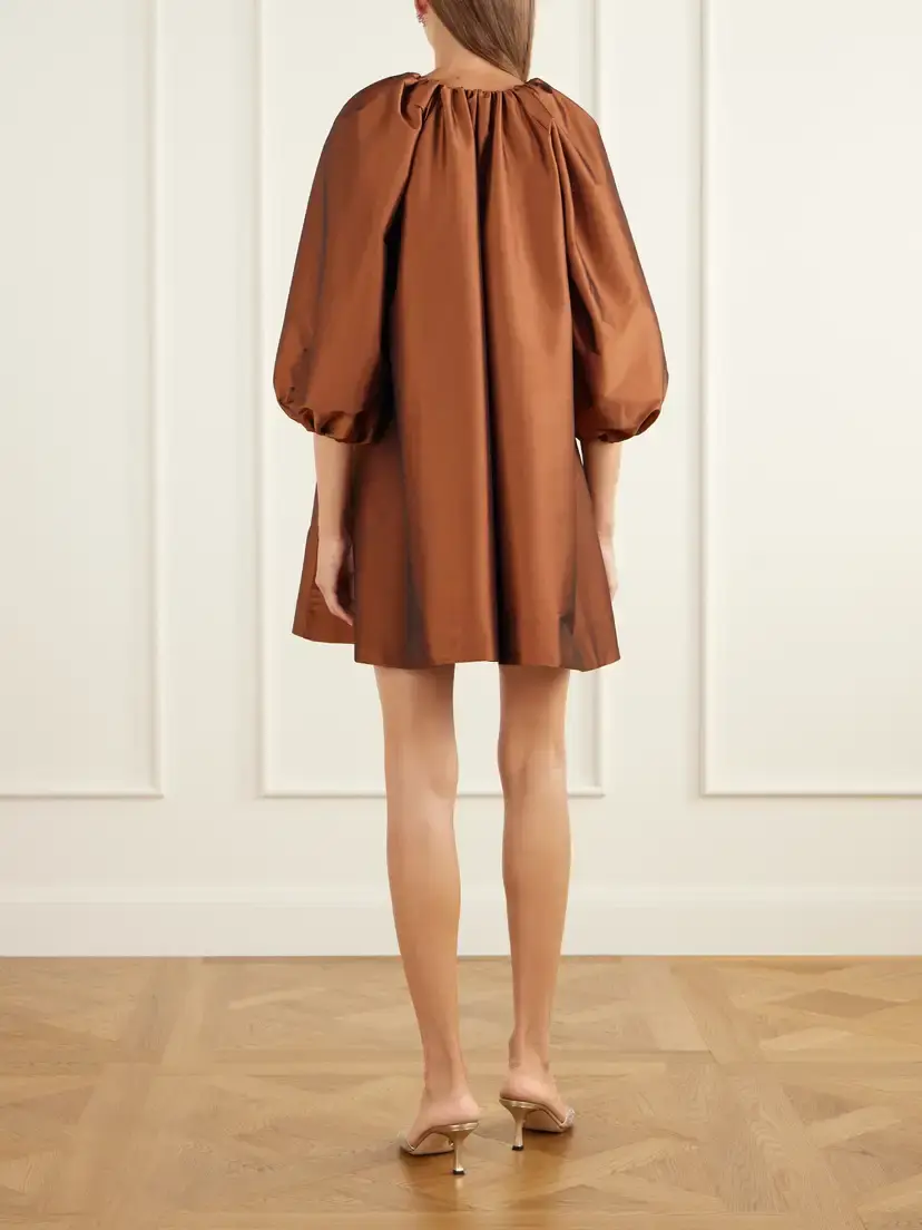 BERNADETTE George Gathered Taffeta Mini Dress | Thumbnail 3 BERNADETTE George Gathered Taffeta Mini Dress | Thumbnail 3