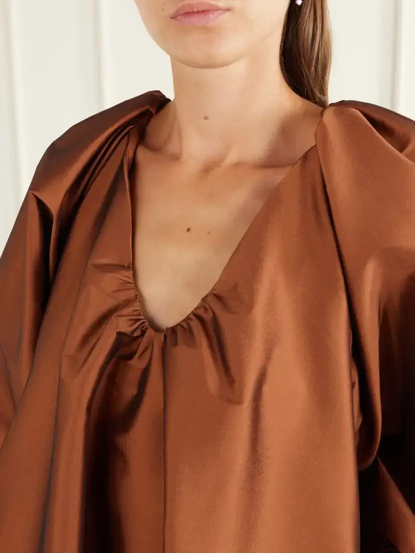 BERNADETTE George Gathered Taffeta Mini Dress | Thumbnail 4 BERNADETTE George Gathered Taffeta Mini Dress | Thumbnail 4