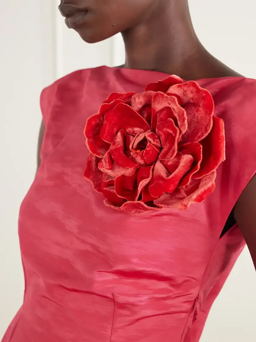BERNADETTE Velvet Rose Embellished Brooch | Thumbnail 2