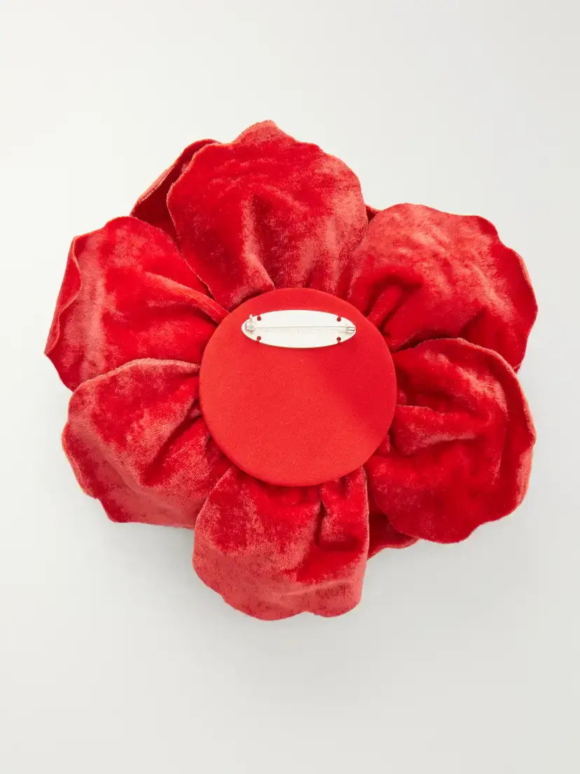 BERNADETTE Velvet Rose Embellished Brooch | Thumbnail 3
