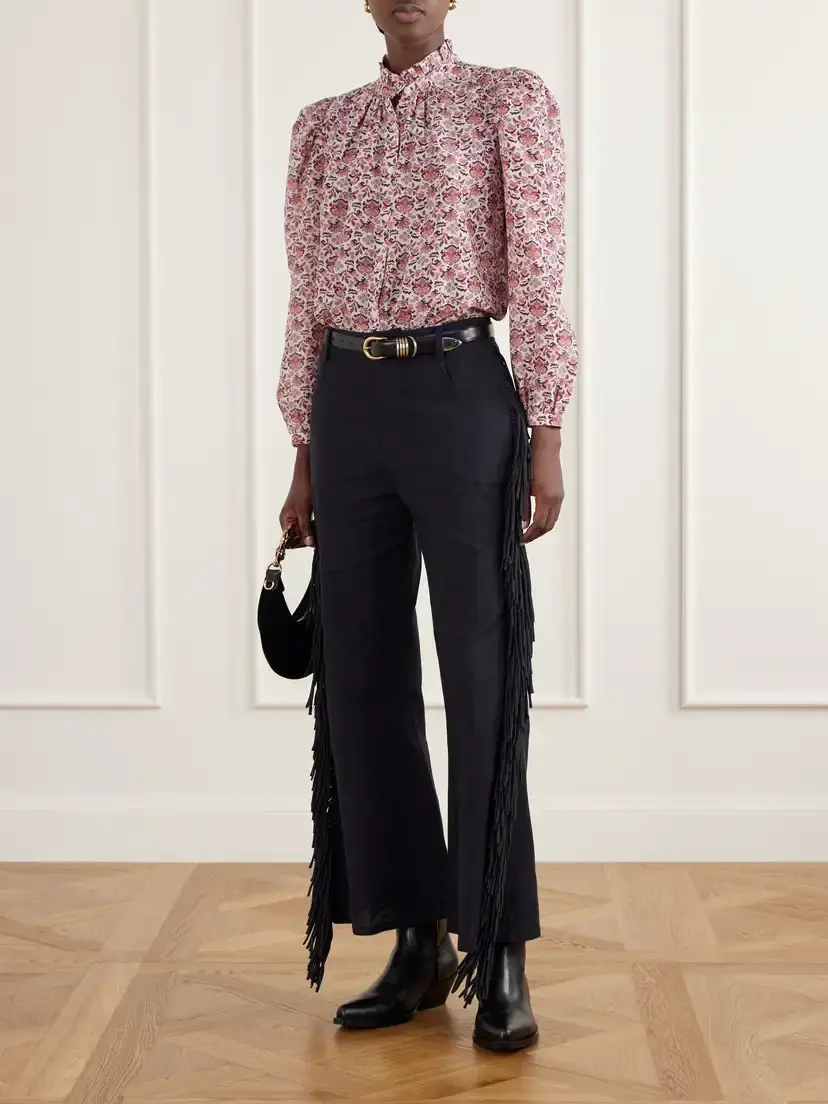 ALIX OF BOHEMIA Annabel Printed Cotton And Silk-blend Satin Blouse | Thumbnail 2 ALIX OF BOHEMIA Annabel Printed Cotton And Silk-blend Satin Blouse | Thumbnail 2