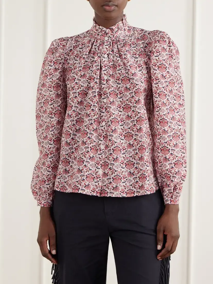 ALIX OF BOHEMIA Annabel Printed Cotton And Silk-blend Satin Blouse | Thumbnail 3 ALIX OF BOHEMIA Annabel Printed Cotton And Silk-blend Satin Blouse | Thumbnail 3