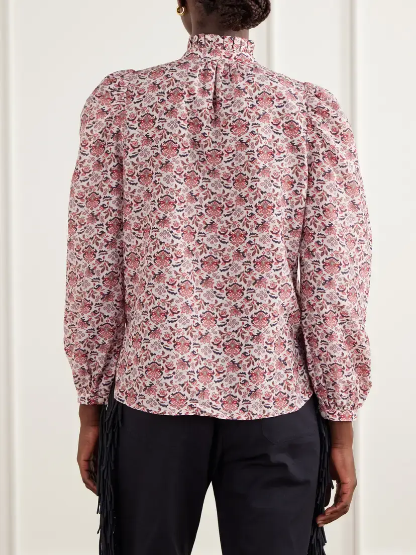 ALIX OF BOHEMIA Annabel Printed Cotton And Silk-blend Satin Blouse | Thumbnail 4 ALIX OF BOHEMIA Annabel Printed Cotton And Silk-blend Satin Blouse | Thumbnail 4