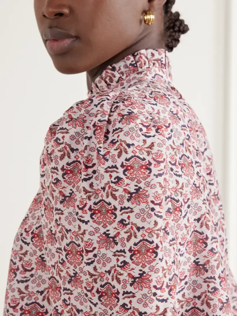 ALIX OF BOHEMIA Annabel Printed Cotton And Silk-blend Satin Blouse | Thumbnail 5 ALIX OF BOHEMIA Annabel Printed Cotton And Silk-blend Satin Blouse | Thumbnail 5
