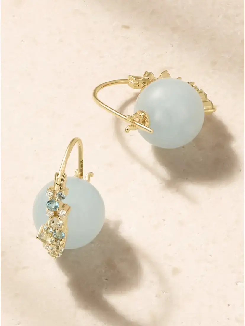 Sydney Evan 14-karat Gold, Aquamarine, Topaz And Diamond Earrings | Thumbnail 3 Sydney Evan 14-karat Gold, Aquamarine, Topaz And Diamond Earrings | Thumbnail 3