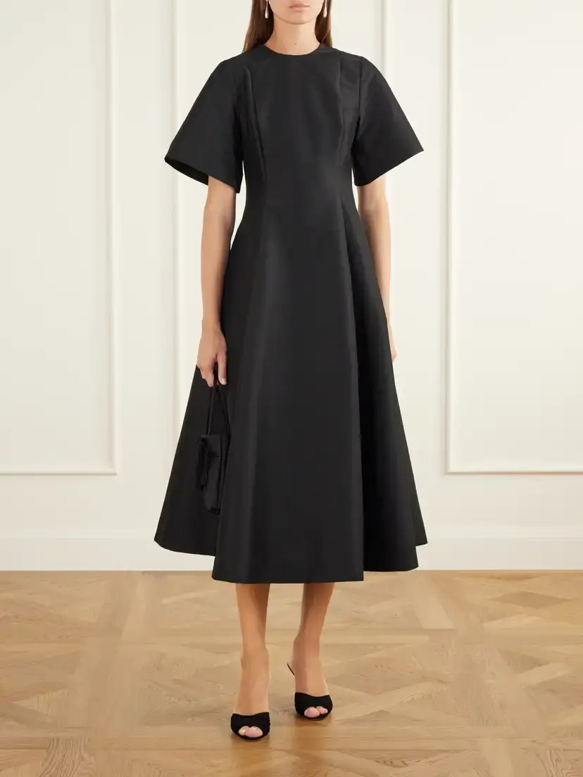 BERNADETTE Madeline Paneled Taffeta Midi Dress | Thumbnail 2 BERNADETTE Madeline Paneled Taffeta Midi Dress | Thumbnail 2