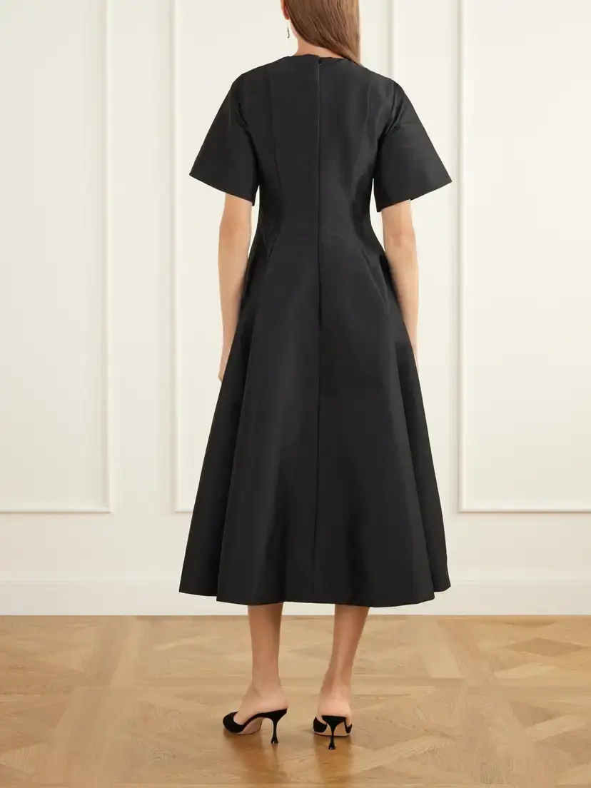 BERNADETTE Madeline Paneled Taffeta Midi Dress | Thumbnail 3 BERNADETTE Madeline Paneled Taffeta Midi Dress | Thumbnail 3