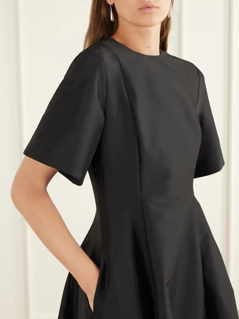 BERNADETTE Madeline Paneled Taffeta Midi Dress | Thumbnail 4 BERNADETTE Madeline Paneled Taffeta Midi Dress | Thumbnail 4