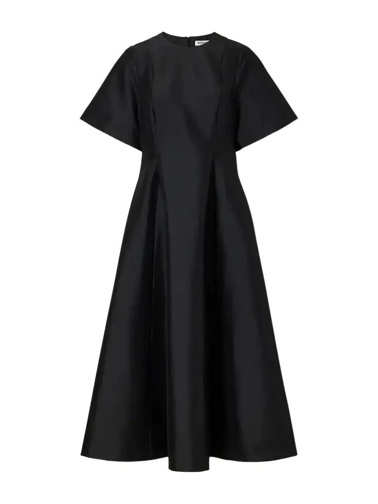 BERNADETTE Madeline Paneled Taffeta Midi Dress