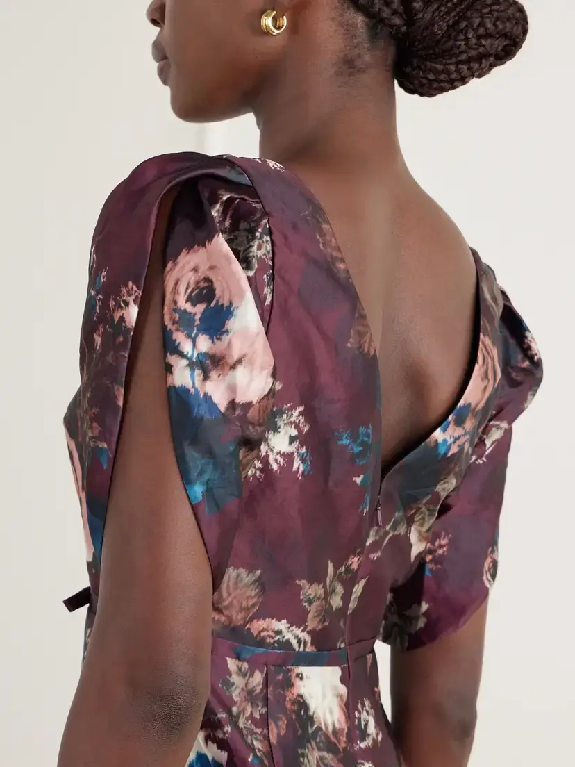 Erdem Belted Floral-print Crinkled Satin Midi Dress | Thumbnail 5 Erdem Belted Floral-print Crinkled Satin Midi Dress | Thumbnail 5