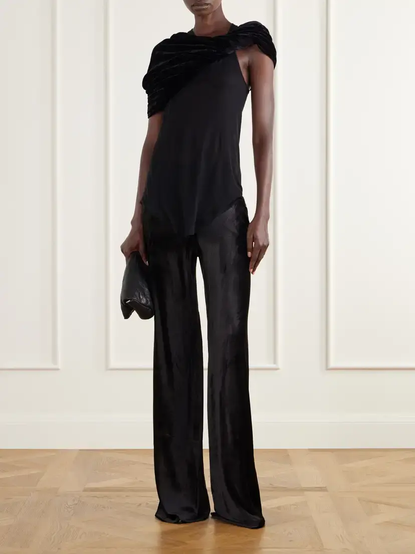Rick Owens Twist Donut Cropped Crushed Velvet Cape | Thumbnail 2 Rick Owens Twist Donut Cropped Crushed Velvet Cape | Thumbnail 2