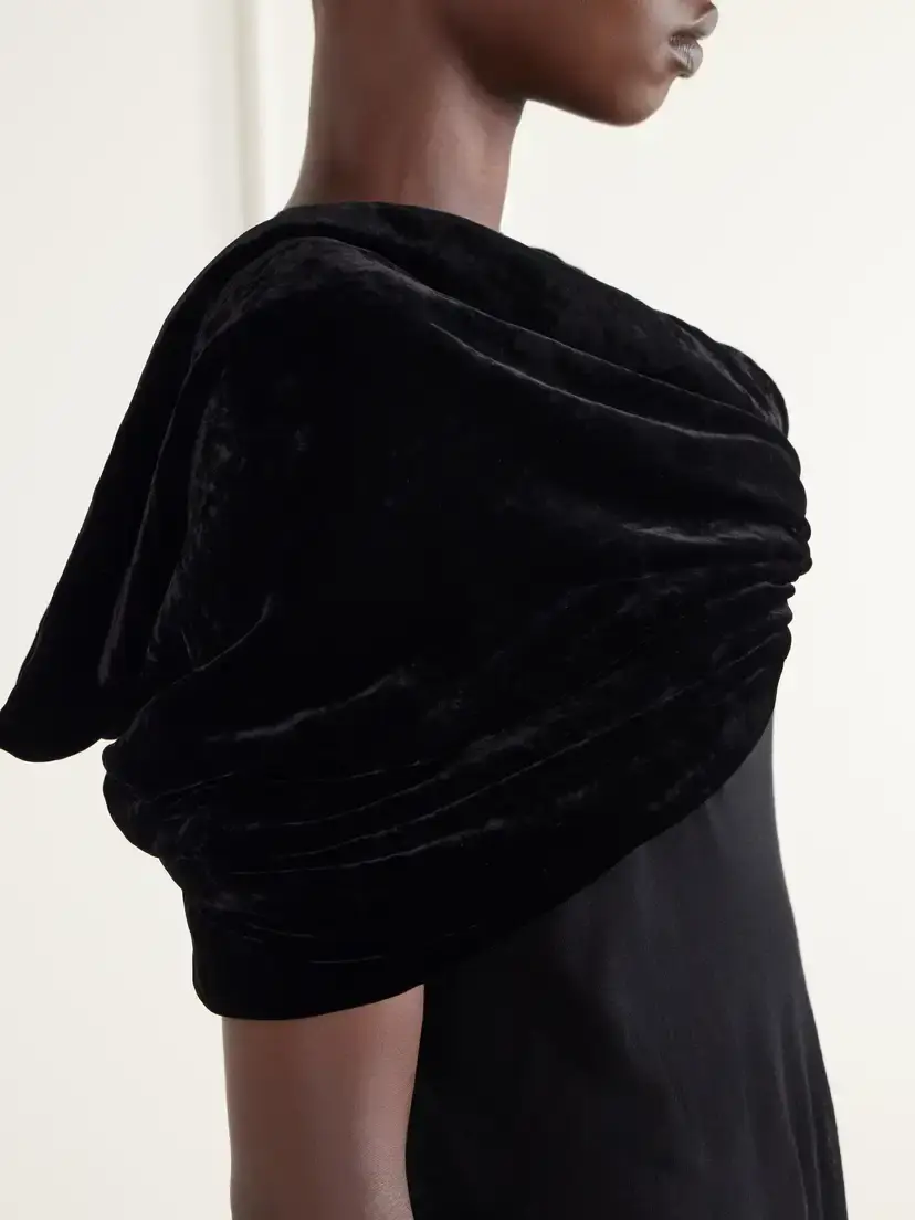 Rick Owens Twist Donut Cropped Crushed Velvet Cape | Thumbnail 5 Rick Owens Twist Donut Cropped Crushed Velvet Cape | Thumbnail 5