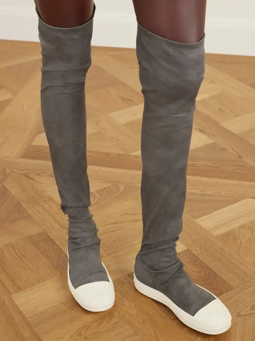 Rick Owens High Sock Stretch-twill Over-the-knee Boots | Thumbnail 2 Rick Owens High Sock Stretch-twill Over-the-knee Boots | Thumbnail 2