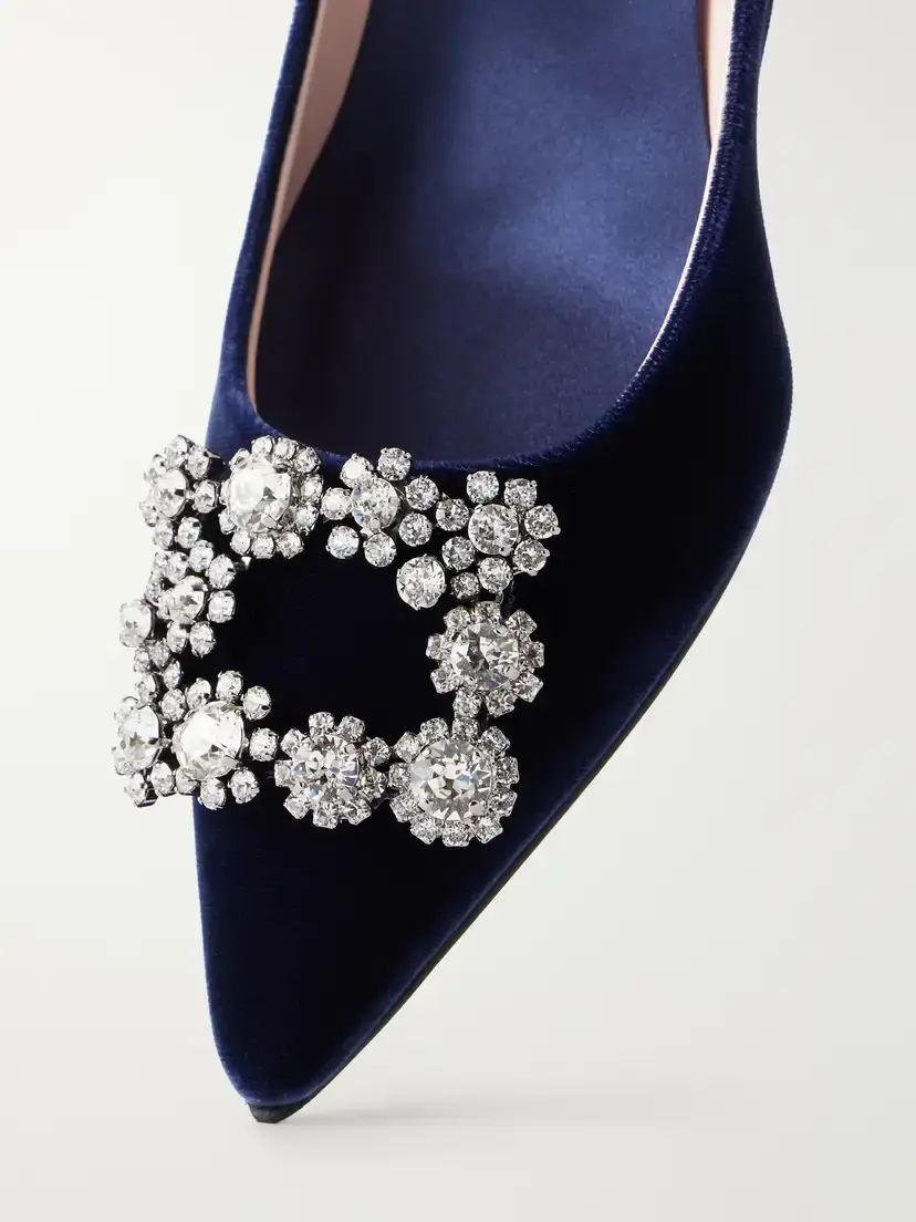 Roger Vivier Flower Strass 65 Crystal-embellished Velvet Pump | Thumbnail 5 Roger Vivier Flower Strass 65 Crystal-embellished Velvet Pump | Thumbnail 5