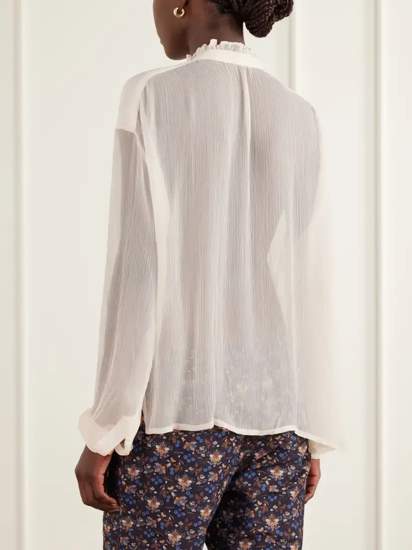 ALIX OF BOHEMIA Willa Praire Tint Lace-up Crepe Blouse | Thumbnail 4 ALIX OF BOHEMIA Willa Praire Tint Lace-up Crepe Blouse | Thumbnail 4