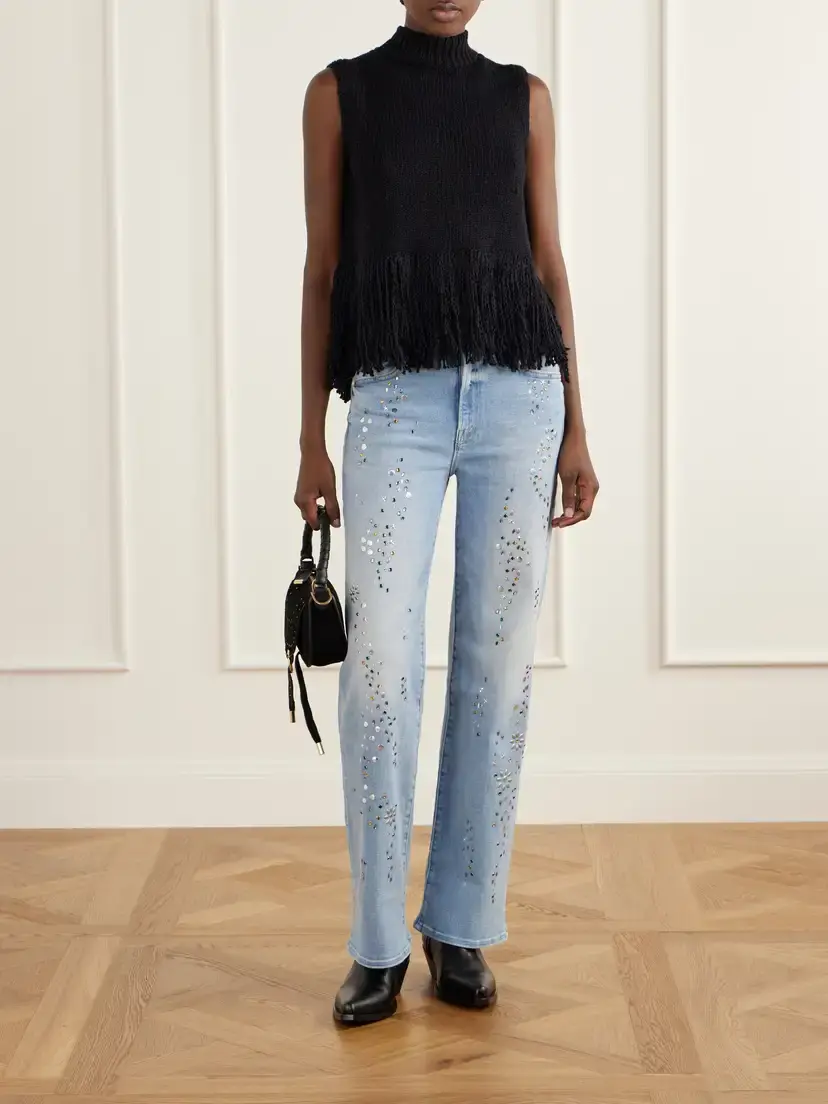 Mother The Kick It Embellished High-rise Straight-leg Jeans | Thumbnail 2 Mother The Kick It Embellished High-rise Straight-leg Jeans | Thumbnail 2