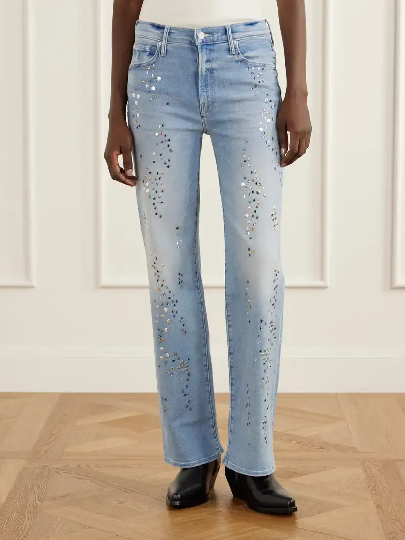 Mother The Kick It Embellished High-rise Straight-leg Jeans | Thumbnail 3 Mother The Kick It Embellished High-rise Straight-leg Jeans | Thumbnail 3