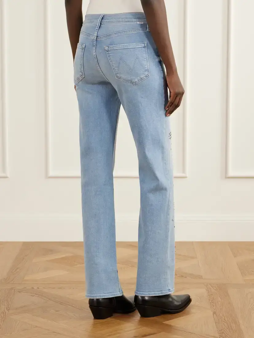 Mother The Kick It Embellished High-rise Straight-leg Jeans | Thumbnail 4 Mother The Kick It Embellished High-rise Straight-leg Jeans | Thumbnail 4