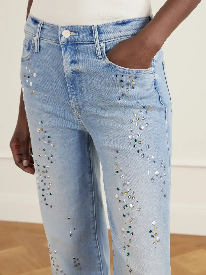 Mother The Kick It Embellished High-rise Straight-leg Jeans | Thumbnail 5 Mother The Kick It Embellished High-rise Straight-leg Jeans | Thumbnail 5
