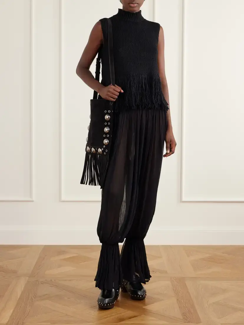 ALIX OF BOHEMIA Sonia Onyx Fringed Turtleneck Cotton Sweater | Thumbnail 2 ALIX OF BOHEMIA Sonia Onyx Fringed Turtleneck Cotton Sweater | Thumbnail 2
