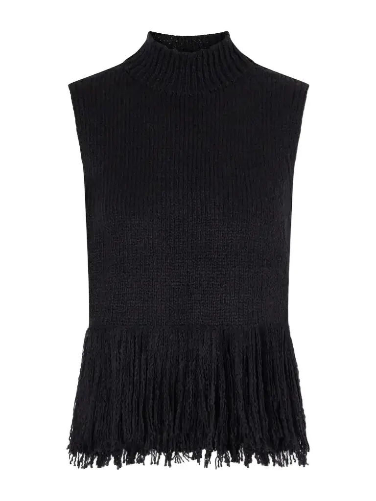 Sonia Onyx Fringed Turtleneck Cotton Sweater Sonia Onyx Fringed Turtleneck Cotton Sweater