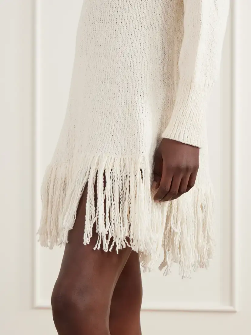 ALIX OF BOHEMIA Renny Fringe-detailed Knitted Cotton Mini Dress | Thumbnail 4 ALIX OF BOHEMIA Renny Fringe-detailed Knitted Cotton Mini Dress | Thumbnail 4