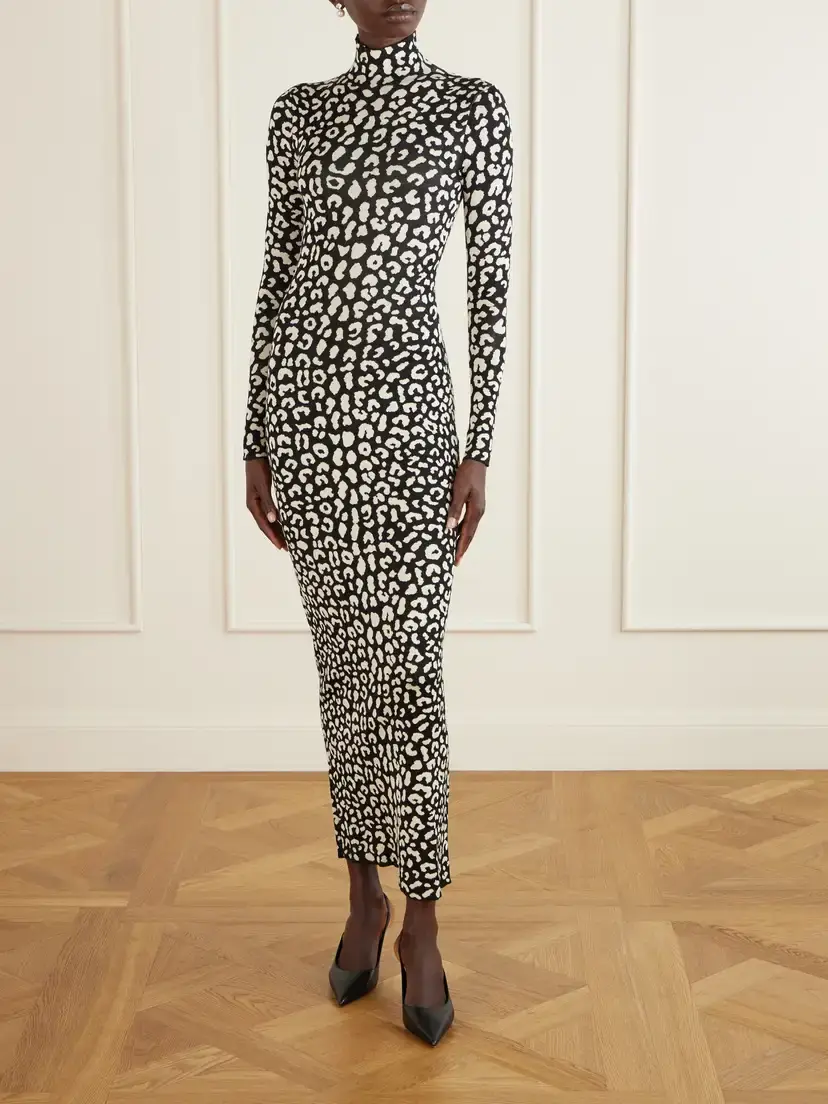 Carolina Herrera Leopard-patterned Stretch-silk Jacquard Maxi Dres | Thumbnail 2 Carolina Herrera Leopard-patterned Stretch-silk Jacquard Maxi Dres | Thumbnail 2