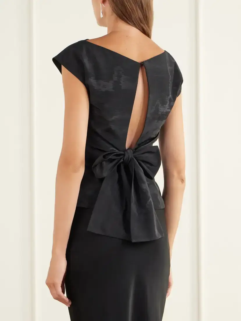 BERNADETTE Atticus Bow-detailed Taffeta Blouse | Thumbnail 3 BERNADETTE Atticus Bow-detailed Taffeta Blouse | Thumbnail 3