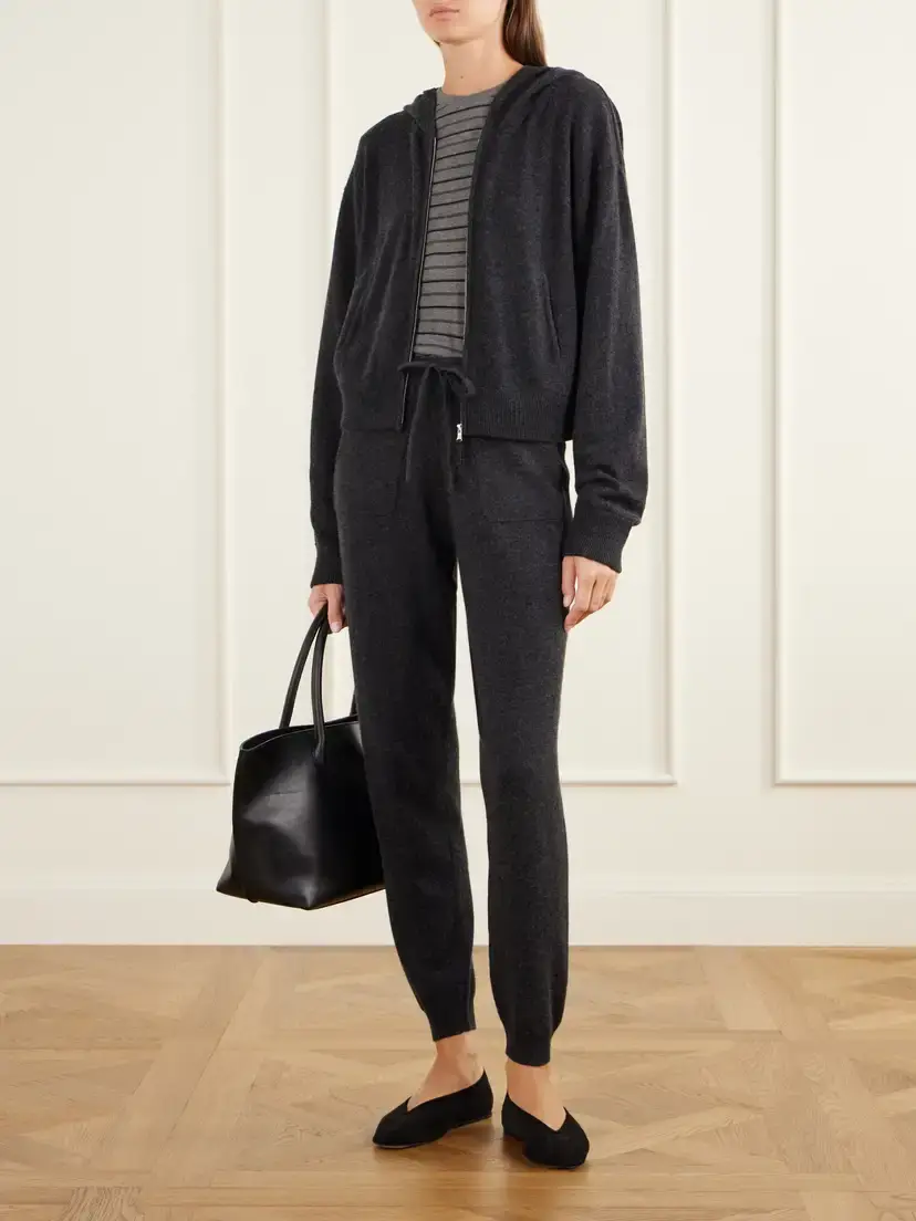 Allude Wool And Cashmere-blend Hooded Zip-up Cardigan And Tapered Pants Set | Thumbnail 2 Allude Wool And Cashmere-blend Hooded Zip-up Cardigan And Tapered Pants Set | Thumbnail 2