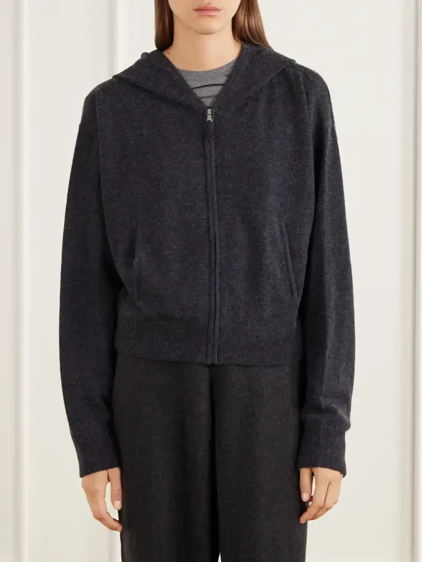 Allude Wool And Cashmere-blend Hooded Zip-up Cardigan And Tapered Pants Set | Thumbnail 3 Allude Wool And Cashmere-blend Hooded Zip-up Cardigan And Tapered Pants Set | Thumbnail 3