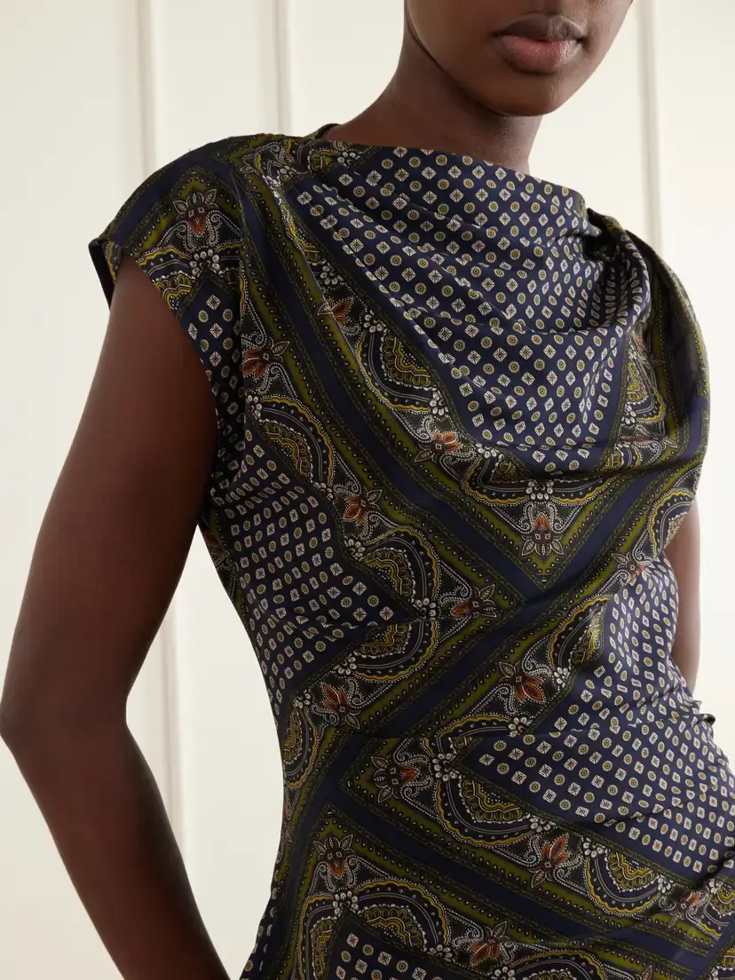Veronica Beard Yvonne Asymmetric Printed Silk-blend Satin Top | Thumbnail 4 Veronica Beard Yvonne Asymmetric Printed Silk-blend Satin Top | Thumbnail 4