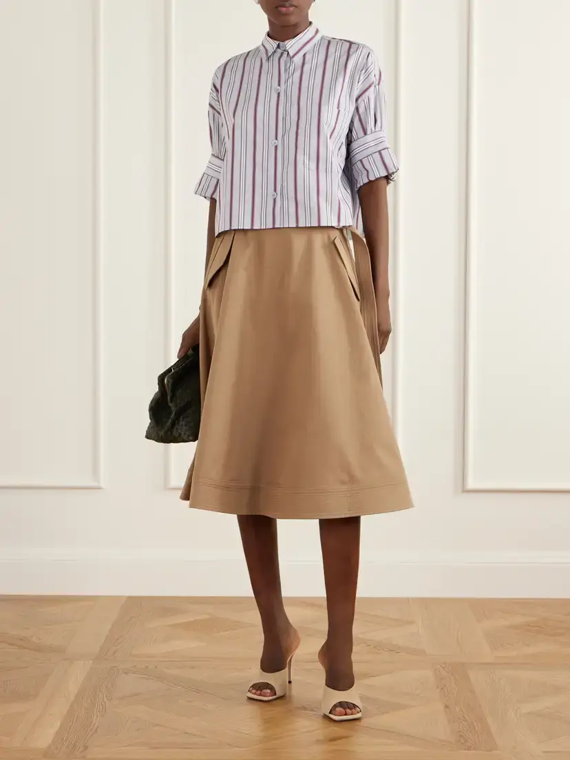 TWP Pure Intentions Belted Cotton-drill Midi Skirt | Thumbnail 2 TWP Pure Intentions Belted Cotton-drill Midi Skirt | Thumbnail 2
