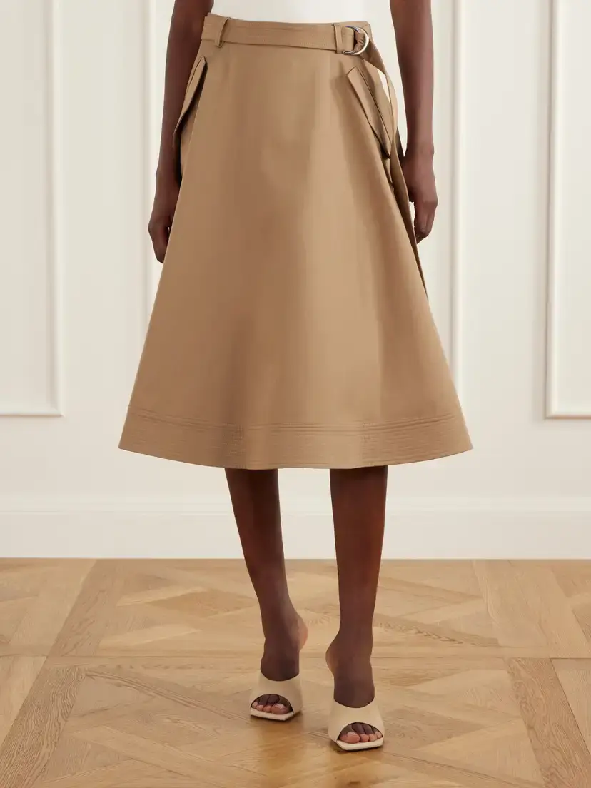 TWP Pure Intentions Belted Cotton-drill Midi Skirt | Thumbnail 3 TWP Pure Intentions Belted Cotton-drill Midi Skirt | Thumbnail 3