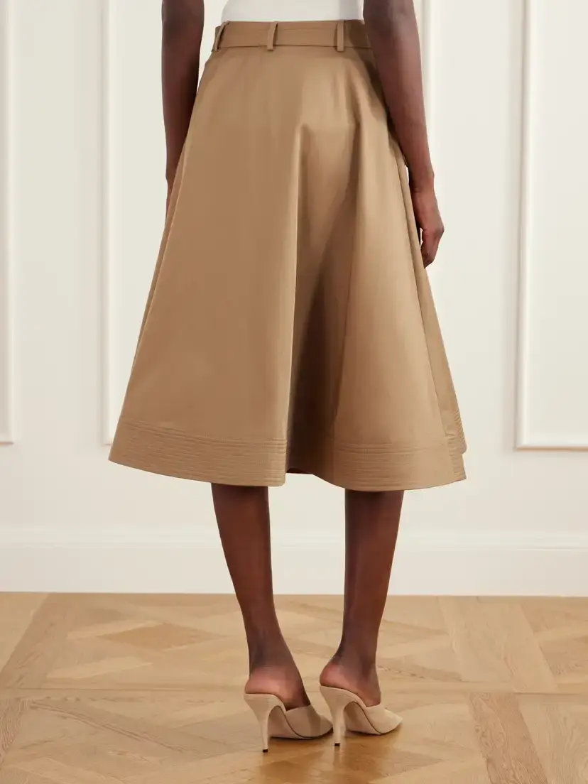 TWP Pure Intentions Belted Cotton-drill Midi Skirt | Thumbnail 4 TWP Pure Intentions Belted Cotton-drill Midi Skirt | Thumbnail 4