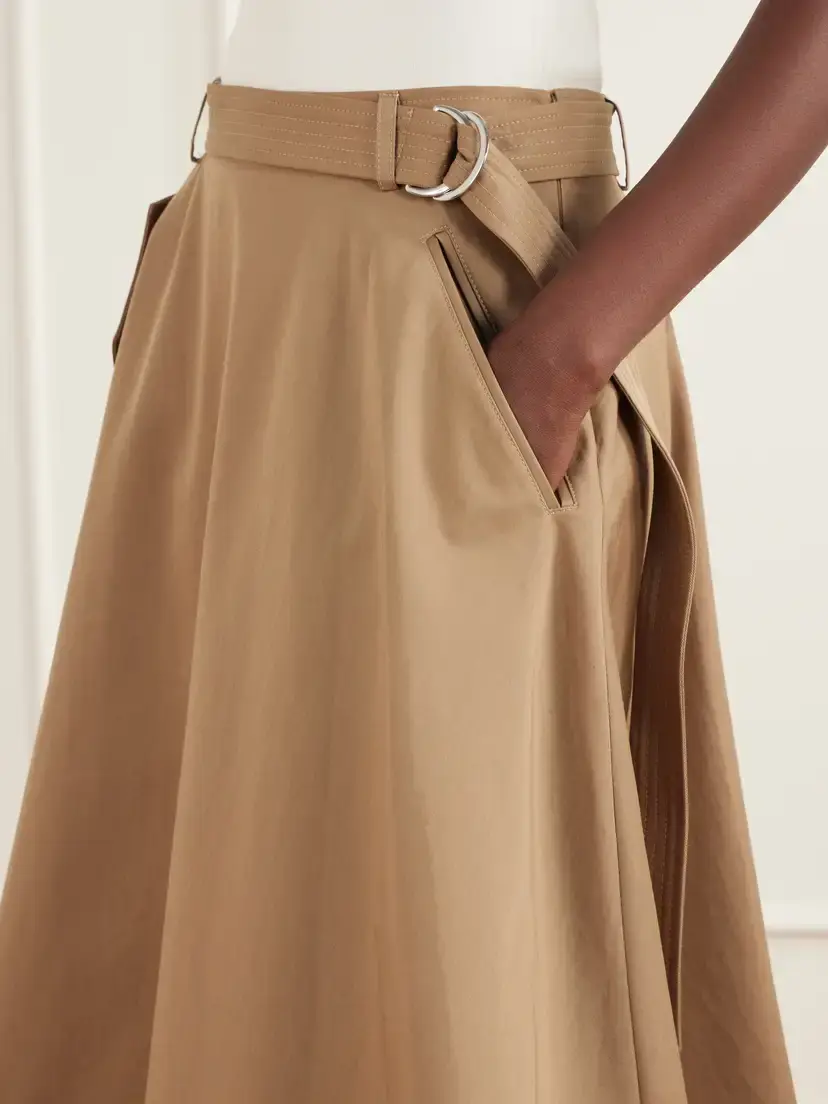 TWP Pure Intentions Belted Cotton-drill Midi Skirt | Thumbnail 5 TWP Pure Intentions Belted Cotton-drill Midi Skirt | Thumbnail 5