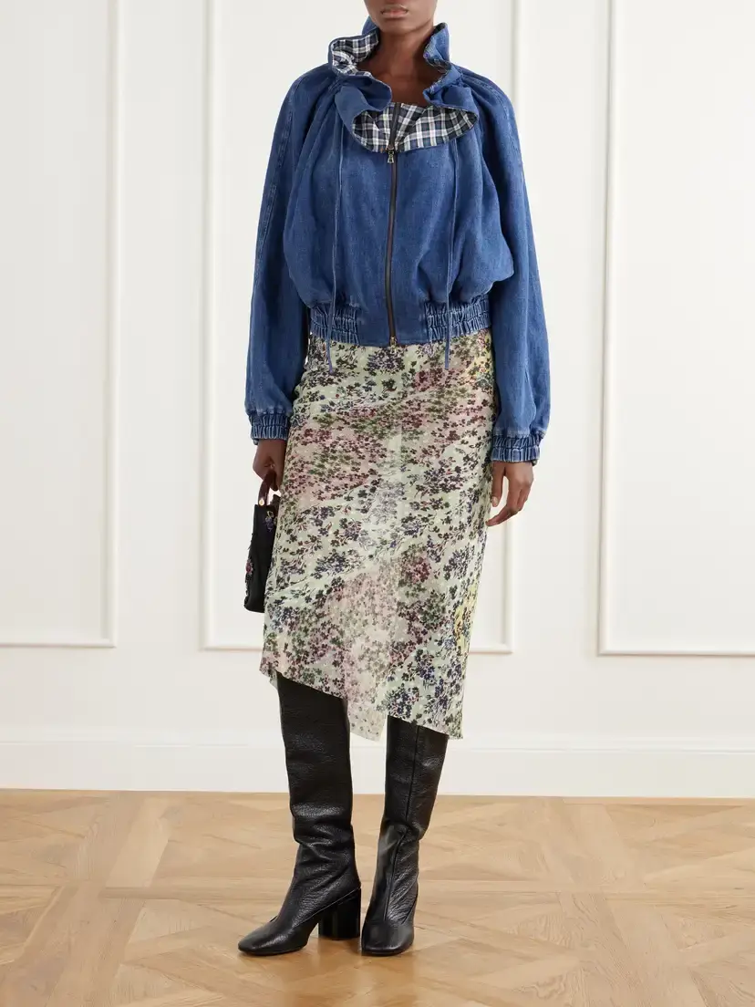 Dries Van Noten Gathered Denim Jacket | Thumbnail 2 Dries Van Noten Gathered Denim Jacket | Thumbnail 2