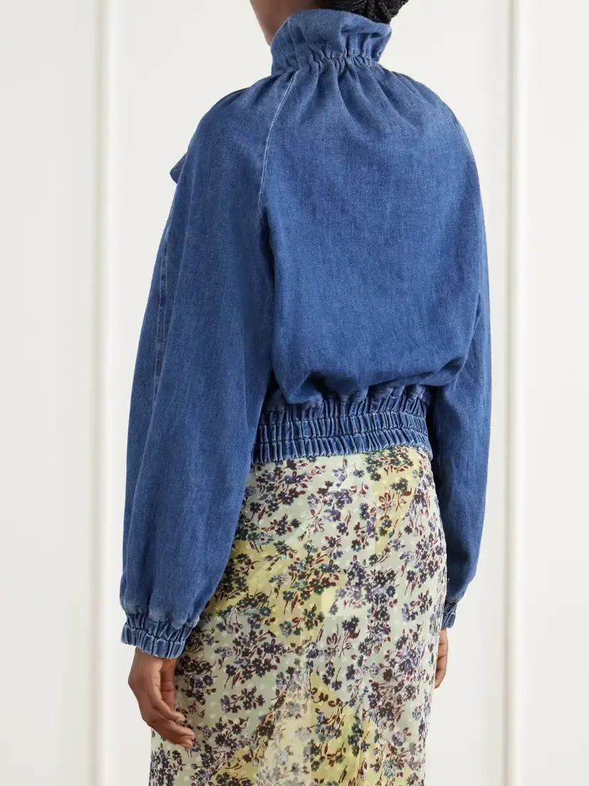 Dries Van Noten Gathered Denim Jacket | Thumbnail 3 Dries Van Noten Gathered Denim Jacket | Thumbnail 3