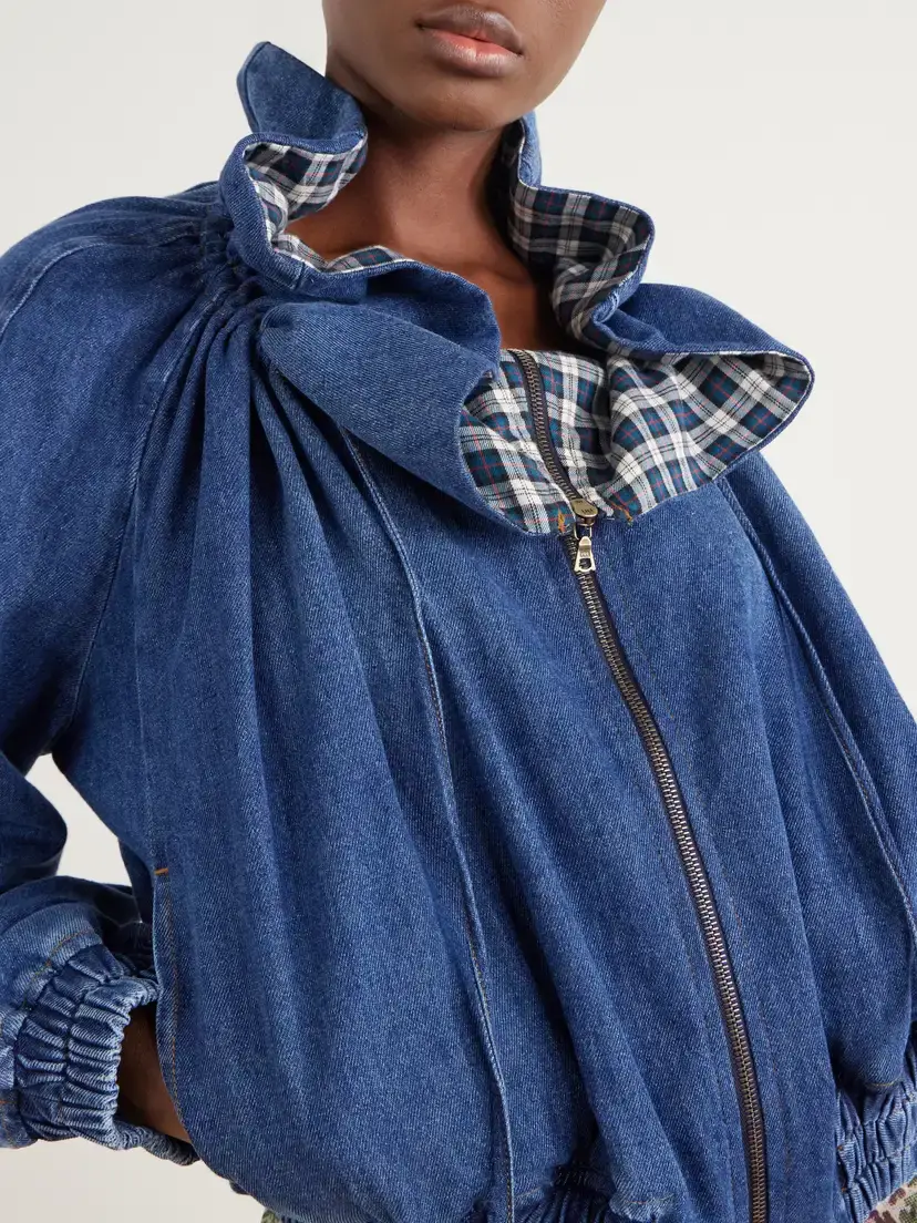 Dries Van Noten Gathered Denim Jacket | Thumbnail 4 Dries Van Noten Gathered Denim Jacket | Thumbnail 4