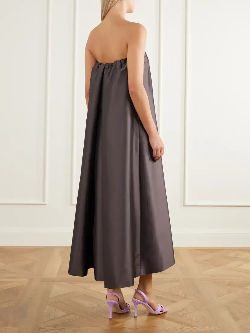 BERNADETTE Rosier Strapless Floral-appliquéd Taffeta Midi Dress | Thumbnail 3 BERNADETTE Rosier Strapless Floral-appliquéd Taffeta Midi Dress | Thumbnail 3
