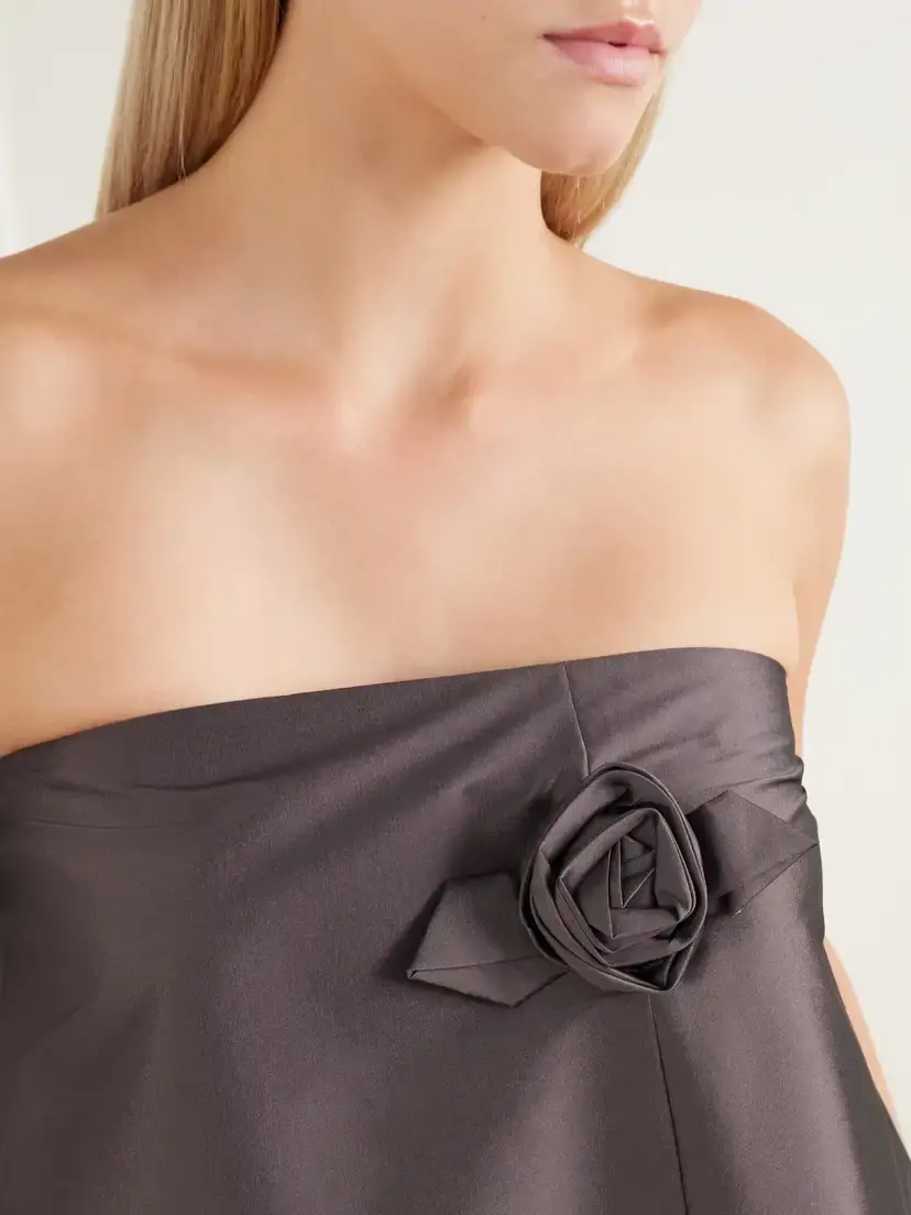 BERNADETTE Rosier Strapless Floral-appliquéd Taffeta Midi Dress | Thumbnail 4 BERNADETTE Rosier Strapless Floral-appliquéd Taffeta Midi Dress | Thumbnail 4