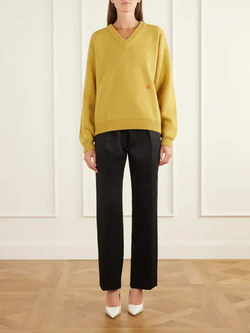 Willy Chavarria Chavarria Logo-embroidered Rib-trimmed Wool Sweater | Thumbnail 2