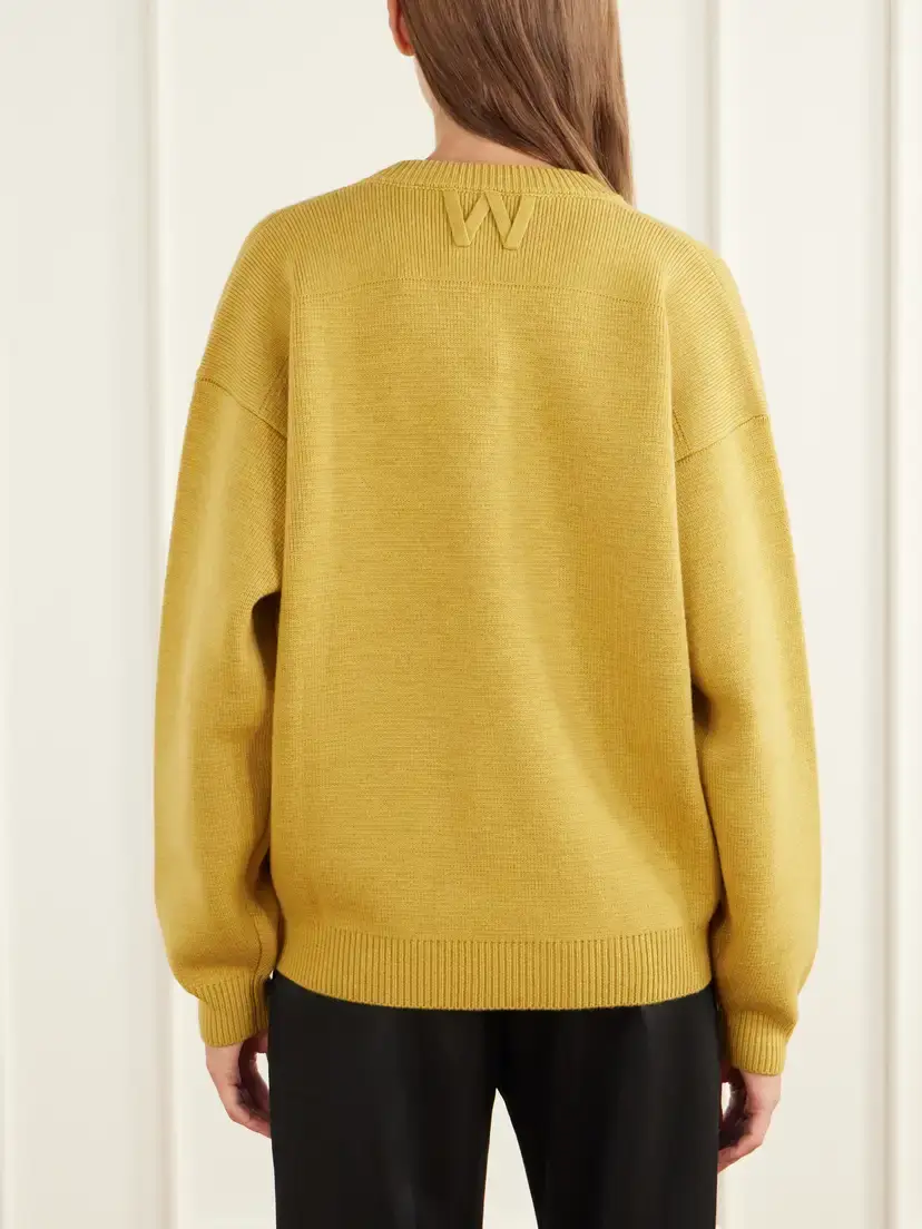 Willy Chavarria Chavarria Logo-embroidered Rib-trimmed Wool Sweater | Thumbnail 3