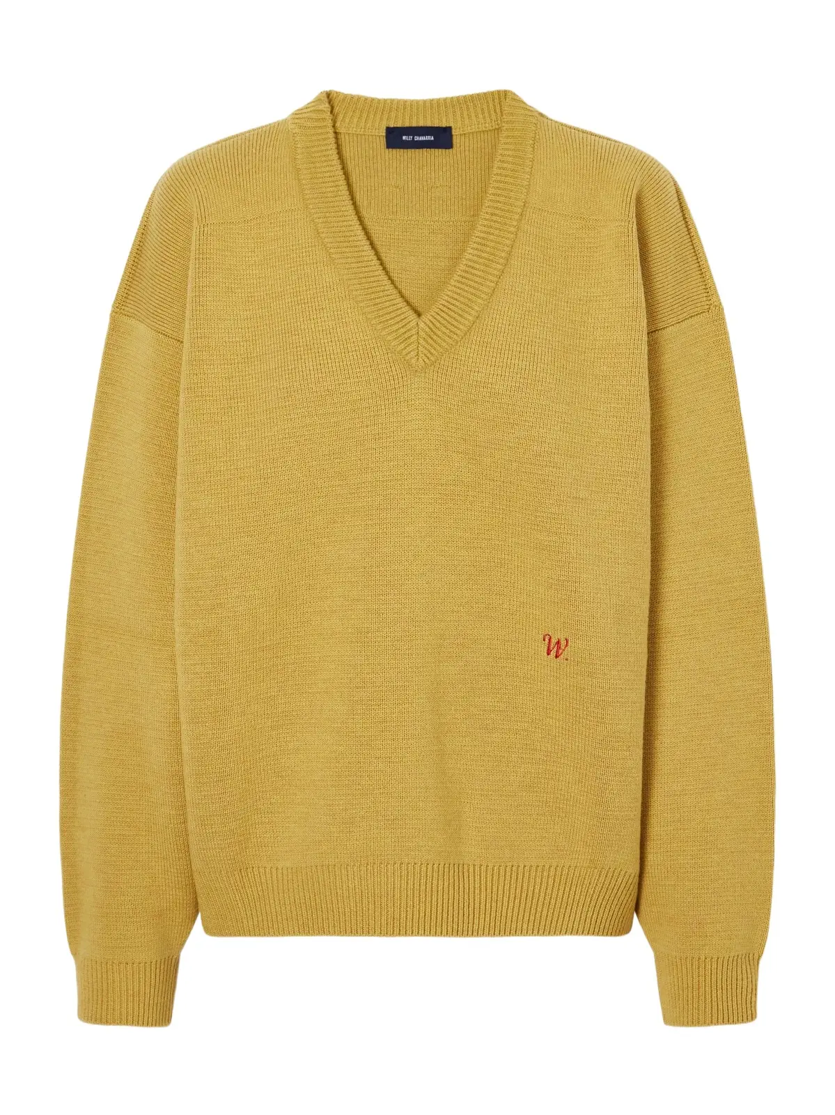 Chavarria Logo-embroidered Rib-trimmed Wool Sweater Chavarria Logo-embroidered Rib-trimmed Wool Sweater