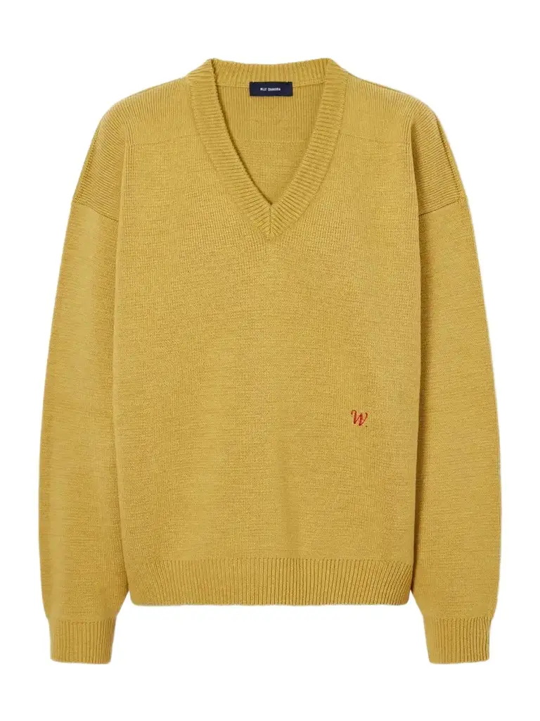 Chavarria Logo-embroidered Rib-trimmed Wool Sweater Chavarria Logo-embroidered Rib-trimmed Wool Sweater